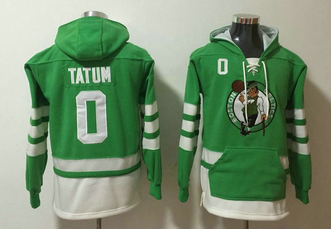 Men's Boston Celtics #0 Jayson Tatum Green Pullover Hoodie
